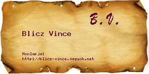 Blicz Vince névjegykártya